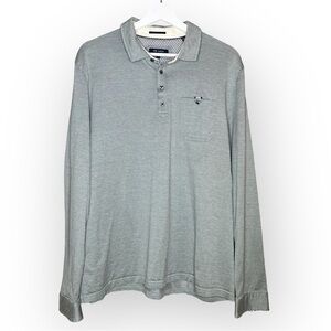 Ted Baker London Amuse Men’s Long Sleeve Cotton Pique Polo Shirt Green Size 7
